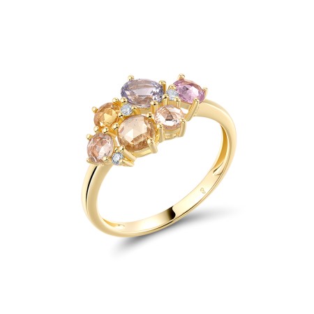 14KY Ring Blue Sapphire,Diamond,Pink Sapphire,Yellow Sapphire (R320991PSYS14KY)