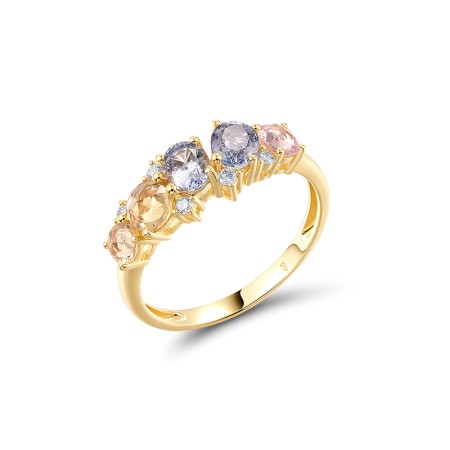 Ring Blue Sapphire,Diamond,Pink Sapphire,Yellow Sapphire (R320993PSYS14KY)