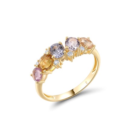 14KY Ring Blue Sapphire,Diamond,Pink Sapphire,Yellow Sapphire (R320995PSYS14KY)