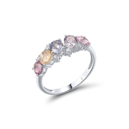 14KW Ring Blue Sapphire,Diamond,Pink Sapphire,Yellow Sapphire (R320997PSYS14KW)