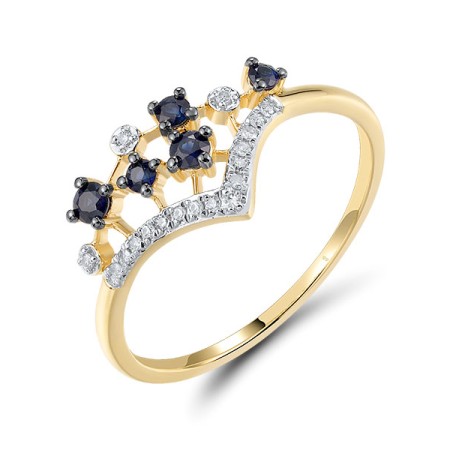 14KYWB  Blue Sapphire Ring  (R321039SAP14KYWB)