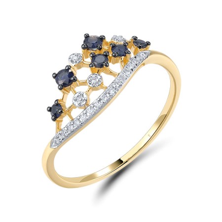 14KYWB  Blue Sapphire Ring  (R321041SAP14KYWB)