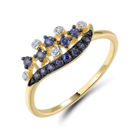 14KYWB  Blue Sapphire Ring  (R321050SAP14KYWB)