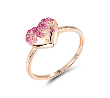 14KR  Pink Sapphire,Ruby Ring  (R321053PRU14KR) - US 6