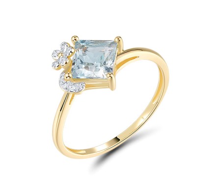 14KYW  Blue Topaz (Sky Blue) Ring  (R321069BKT14KYW) - US 6