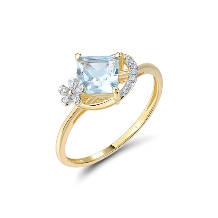 14KYW  Blue Topaz (Sky Blue) Ring  (R321070BKT14KYW)