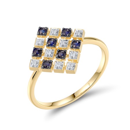 14KYWB Ring Blue Sapphire,Diamond (R321083SAP14KYWB)