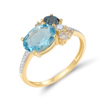 14KYW  Blue Topaz (Sky Blue),Blue Top Ring(R321250BKLT14KYW)