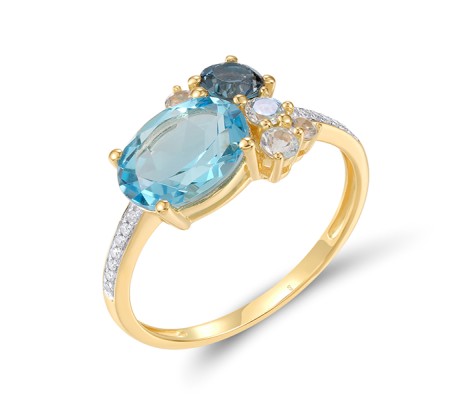 14KYW  Blue Topaz (Sky Blue),Blue Top Ring(R321250BKLT14KYW)