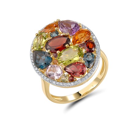 14KYW  Multi Colour Stone Ring(R321252MUL14KYW)