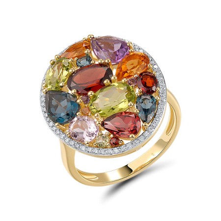 14KYW  Multi Colour Stone Ring(R321252MUL14KYW)