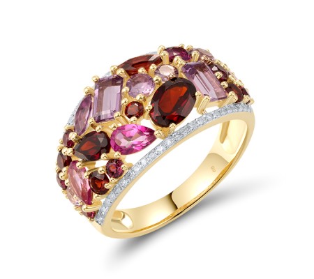 14KYW  Multi Colour Stone Ring(R321253MUL14KYW)
