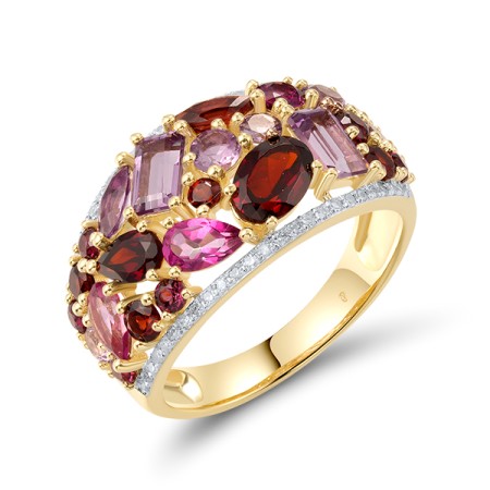 14KYW  Multi Colour Stone Ring(R321253MUL14KYW)
