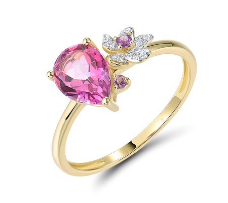 14KYW  Amethyst,Pink Topaz Ring  (R321274AEP14KYW)