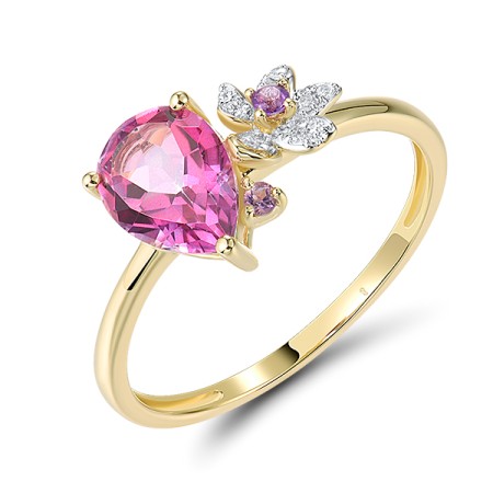 14KYW  Amethyst,Pink Topaz Ring  (R321274AEP14KYW)