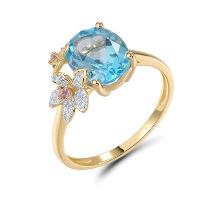 14KYW  Amethyst,Blue Topaz (Swiss Blu Ring(R321279ABL14KYW)