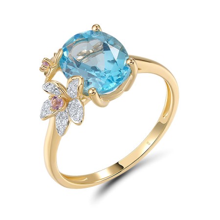 14KYW  Amethyst,Blue Topaz (Swiss Blu Ring(R321279ABL14KYW)