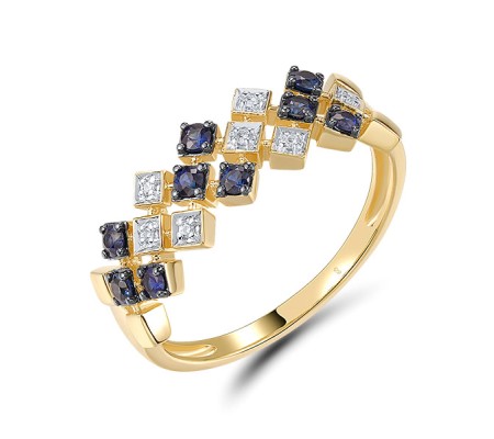 14KYWB  Blue Sapphire Ring(R321285SAP14KYWB)