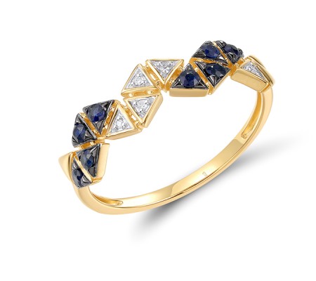 14KYWB  Blue Sapphire Ring(R321291SAP14KYWB) - US 7
