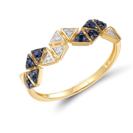 14KYWB  Blue Sapphire Ring(R321291SAP14KYWB) - US 7