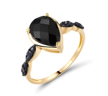 14KYB  Black Sapphire,Onyx Ring(R321302BAO14KYB)