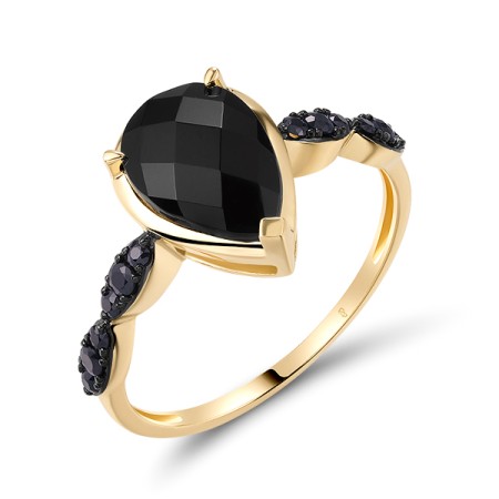 14KYB  Black Sapphire,Onyx Ring(R321302BAO14KYB)