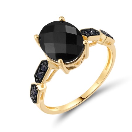 14KYB  Black Sapphire,Onyx Ring(R321303BAO14KYB)