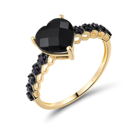 14KYB  Black Sapphire,Onyx Ring(R321304BAO14KYB)