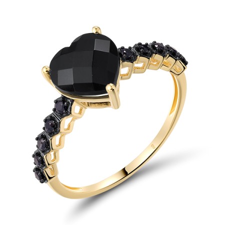 14KYB  Black Sapphire,Onyx Ring(R321304BAO14KYB)