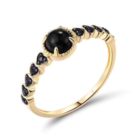 14KYB  Black Sapphire,Onyx Ring(R321305BAO14KYB)