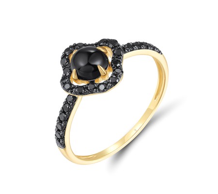 14KYB  Black Sapphire,Onyx Ring(R321307BAO14KYB)