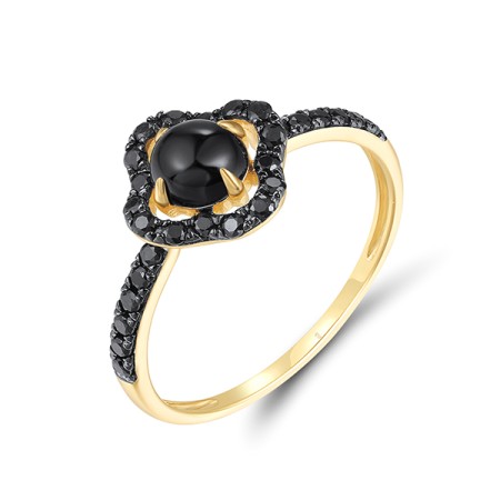 14KYB  Black Sapphire,Onyx Ring(R321307BAO14KYB)