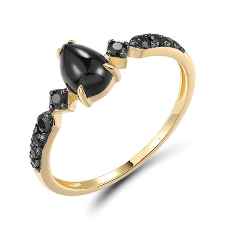 14KYB  Black Sapphire,Onyx Ring(R321309BAO14KYB)