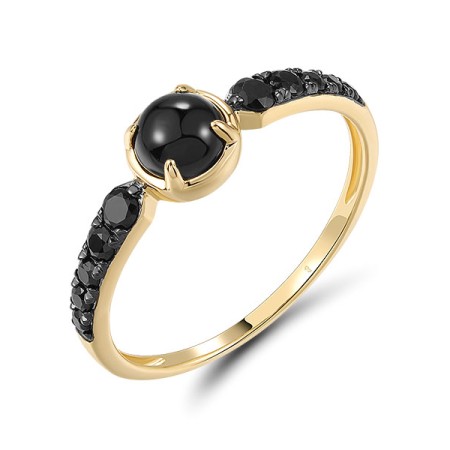 14KYB  Black Sapphire,Onyx Ring(R321310BAO14KYB)