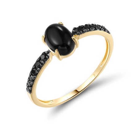 14KYB  Black Sapphire,Onyx Ring(R321311BAO14KYB)