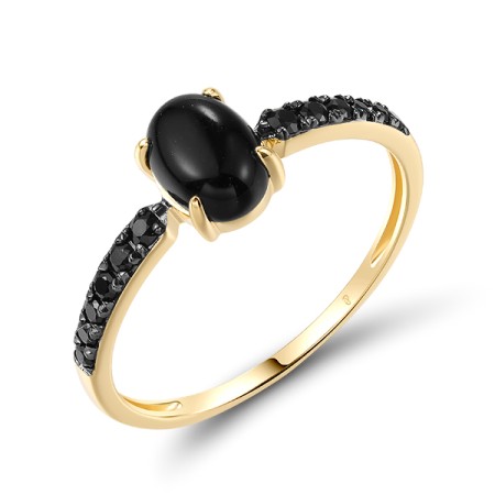 14KYB  Black Sapphire,Onyx Ring(R321311BAO14KYB)