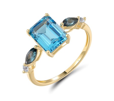 14KY  Blue Topaz (Sky Blue),Blue Top Ring(R321313BKLT14KY)