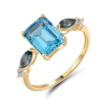 14KY  Blue Topaz (Sky Blue),Blue Top Ring(R321313BKLT14KY)
