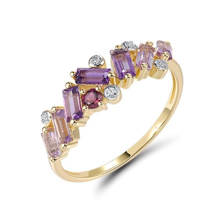 14KYW  Amethyst,Rhodolite Garnet Ring(R321316AMR14KYW)