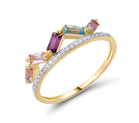 14KYW  Amethyst,Blue Topaz (Swiss Blu Ring(R321317ABL14KYW)