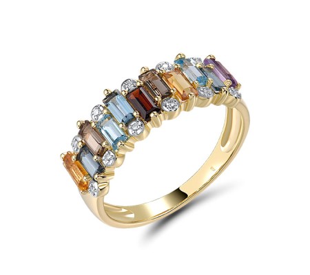 14KYW  Multi Colour Stone Ring(R321318MUL14KYW)