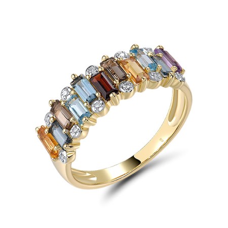 14KYW  Multi Colour Stone Ring(R321318MUL14KYW)