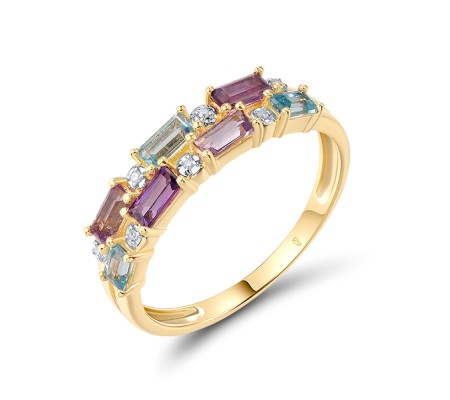 14KYW  Amethyst,Blue Topaz (Swiss Blu Ring(R321319ABL14KYW)