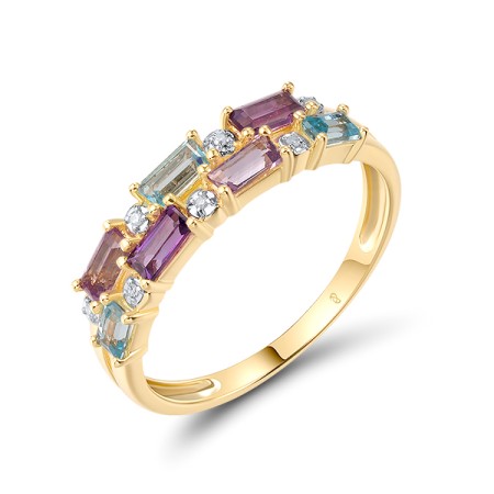 14KYW  Amethyst,Blue Topaz (Swiss Blu Ring(R321319ABL14KYW)
