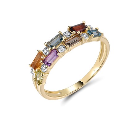 14KYW  Multi Colour Stone Ring(R321319MUL14KYW)