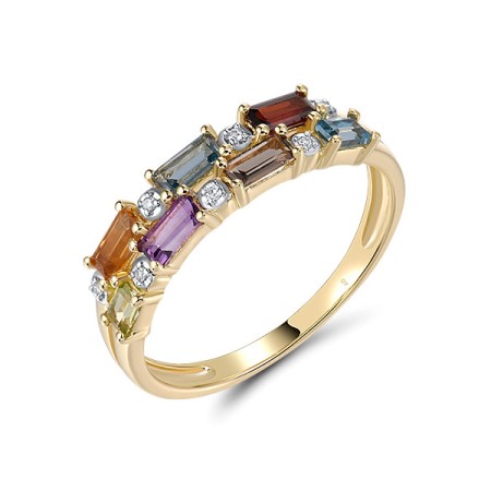 14KYW  Multi Colour Stone Ring(R321319MUL14KYW)