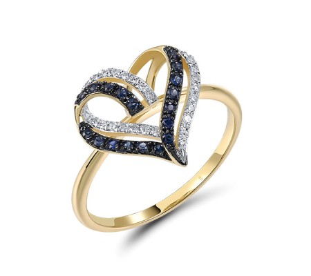 14KYWB  Blue Sapphire Ring(R321321SAP14KYWB)