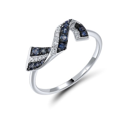 14KWB  Blue Sapphire Ring(R321323SAP14KWB)