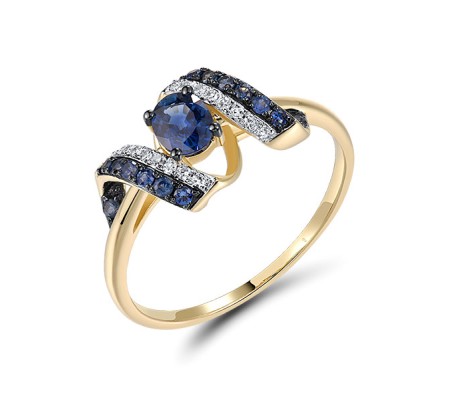 14KYWB  Blue Sapphire Ring(R321324SAP14KYWB)