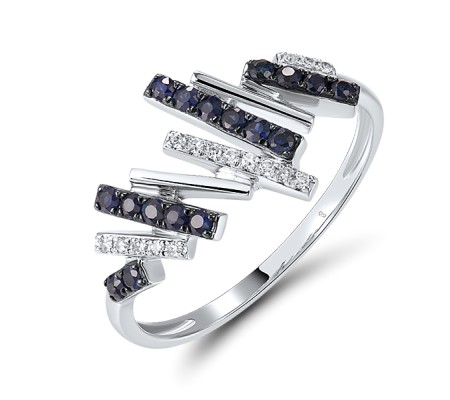14KWB  Blue Sapphire Ring  (R321327SAP14KWB)